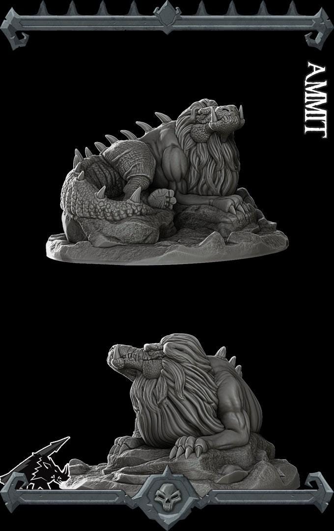 Ammit Miniature: 28mm Resin Figure for D&D, RPG