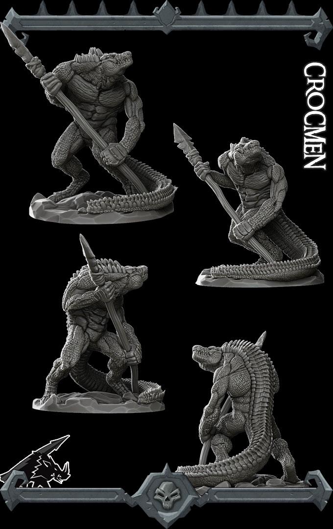 Crocmen | Bonus | Rocket Pig Games | Miniatures for tabletop games. 28mm to 32mm Resin Figures for RPG, D&D, Dungeons and Dragons
