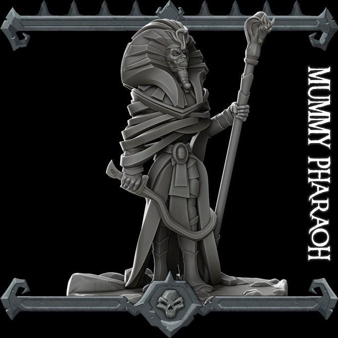 Mummy Pharoh | Bonus | Rocket Pig Games | Miniatures for tabletop games. 28mm to 32mm Resin for RPG, D&D, Dungeons and Dragons