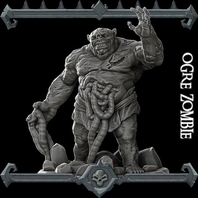 Ogre Zombie | Bonus | Rocket Pig Games | Miniatures for tabletop games. 28mm to 32mm Resin for RPG, D&D, Dungeons and Dragons