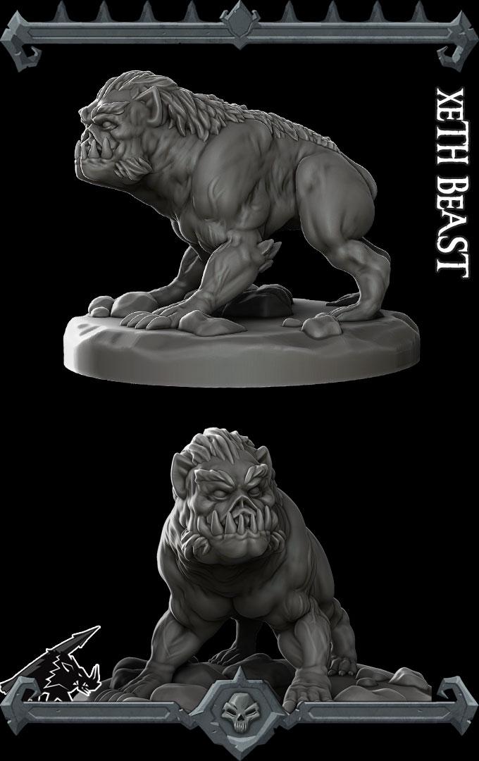 Xeth Beast | Bonus | Rocket Pig Games | Miniatures for tabletop games. 28mm to 32mm Resin Figures for RPG, D&D, Dungeons and Dragons