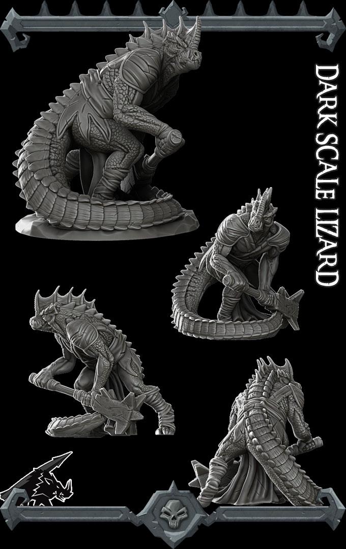 Dark Scale Lizard | Bonus | Rocket Pig Games | Miniatures for tabletop games. 28mm to 32mm Resin for RPG, D&D, TTRPG