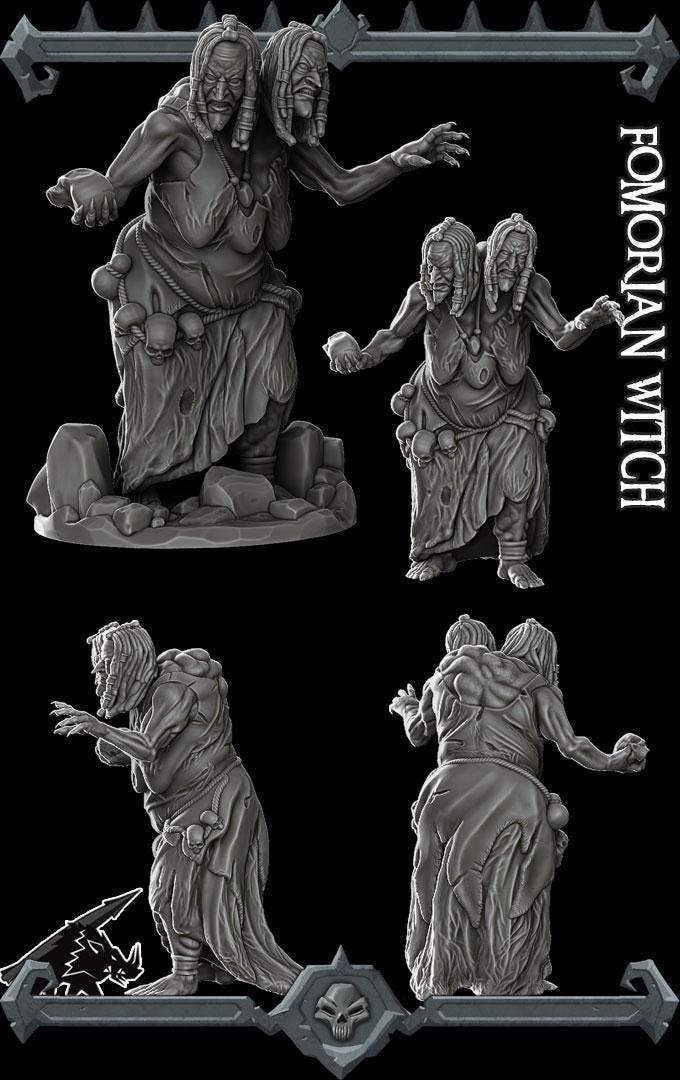 Fomorian Witch | Bonus | Rocket Pig Games | Miniatures for tabletop games. 28mm to 32mm Resin for RPG, D&D, Dungeons and Dragons