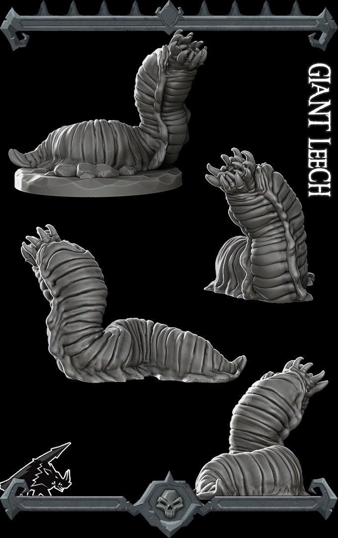 Giant Leech | Bonus | Rocket Pig Games | Miniatures for tabletop games. 28mm to 32mm Resin Figures for RPG, D&D, Dungeons and Dragons
