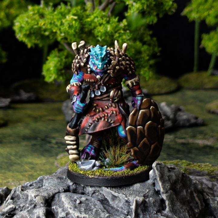 Lizardfolk Warrior | Bonus | Rocket Pig Games | Miniatures for tabletop games. 28mm to 32mm Resin Figures for RPG, D&D, Dungeons and Dragons