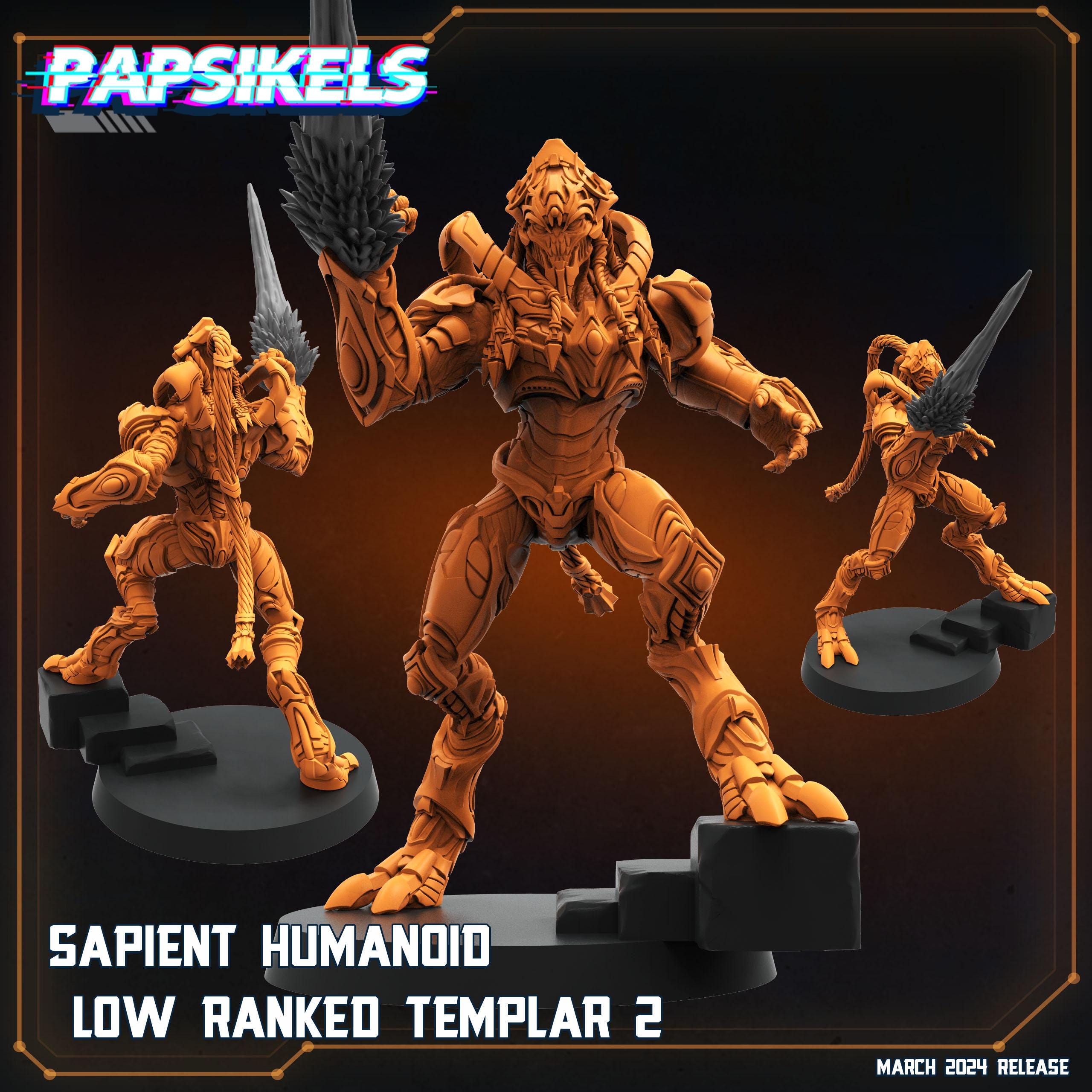Aliens Vs Humans - That Thing - Sapient Humanoid Low Ranked Templars - Starcraft Protoss , Papsikels, 32mm Mini