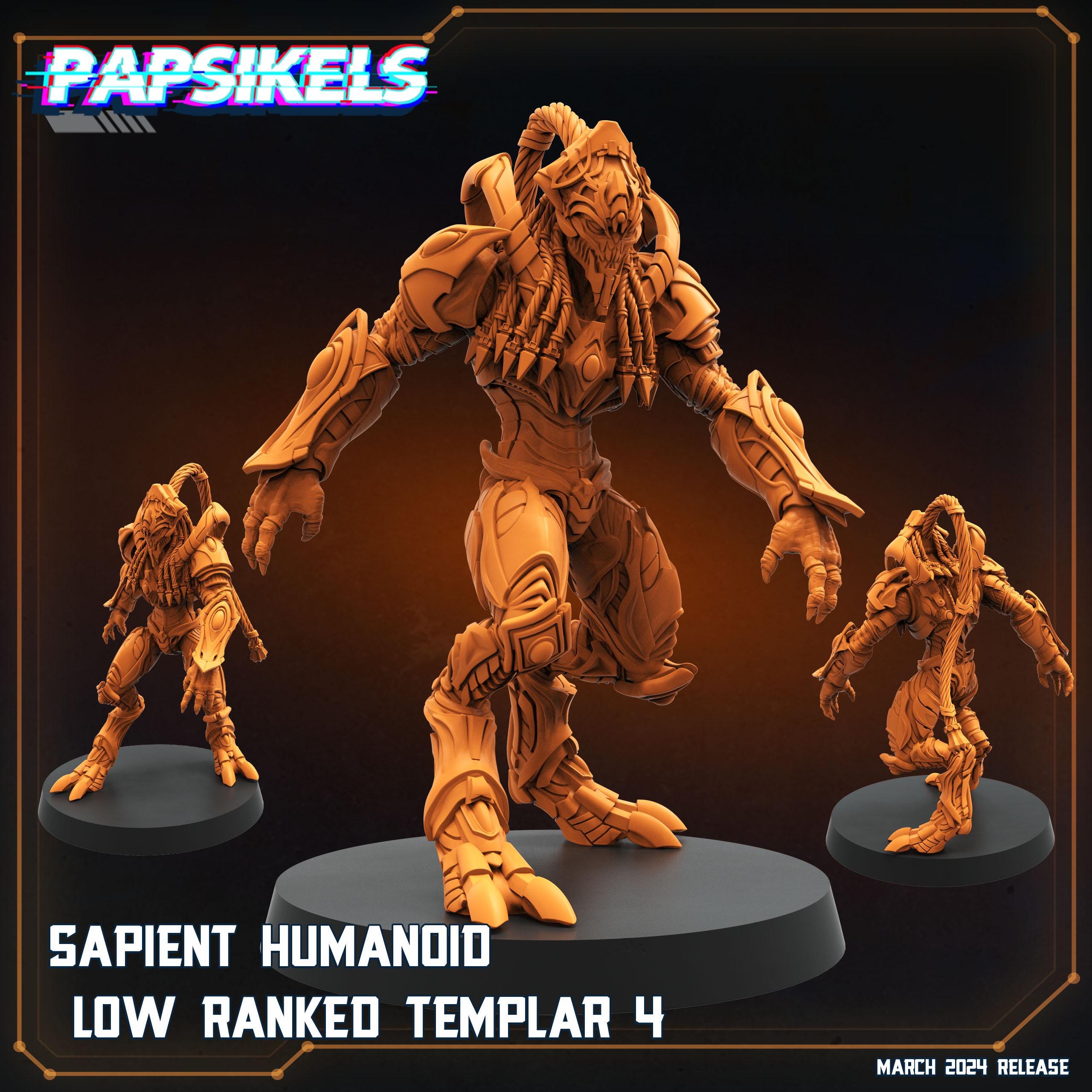 Aliens Vs Humans - That Thing - Sapient Humanoid Low Ranked Templars - Starcraft Protoss , Papsikels, 32mm Mini
