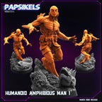 Cyberpunk, Humanoid Amphibious Man - Abe Sapien - Hellboy Fan Art, Papsikels, 32mm Mini
