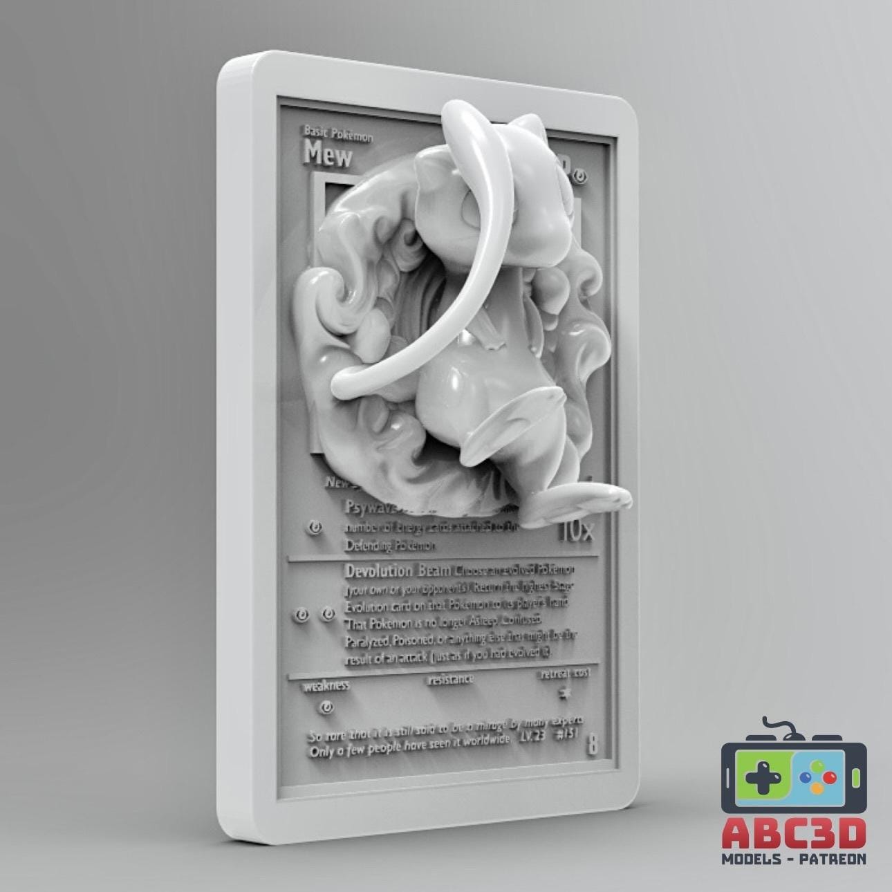 Mew - 3D Printed Pokemon Card Wall Hanger | Fan Art | Pokemon TCG | Re Realm3DPrints Mew - 3D Printed Pokemon Card Wall Hanger | Fan Art | Pokemon TCG | Re Realm3DPrints