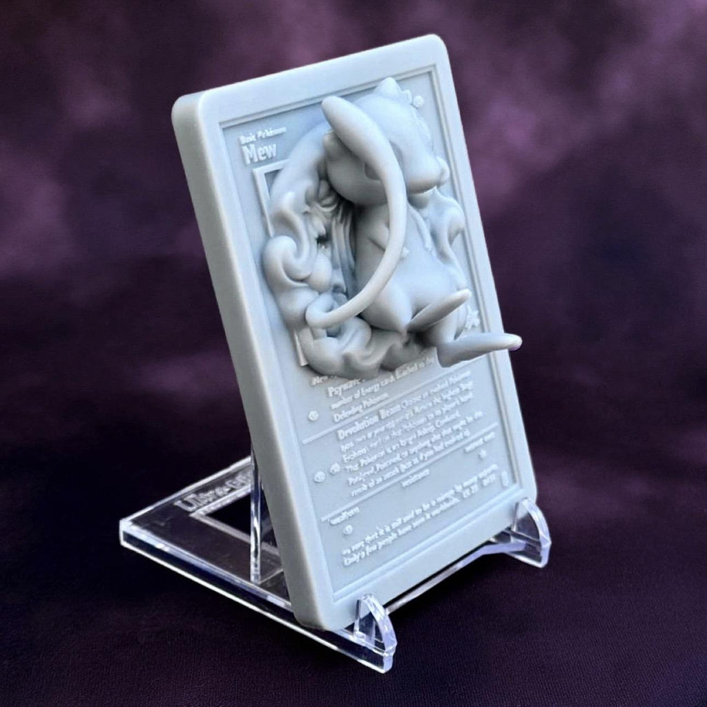 Mew - 3D Printed Pokemon Card Wall Hanger | Fan Art | Pokemon TCG | Resin Model | ABC3D Models