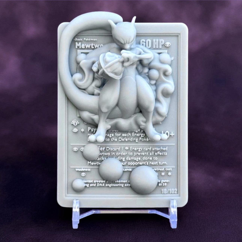 Mewtwo - 3D Printed Pokemon Card Wall Hanger | Fan Art | Pokemon TCG | Resin Model | ABC3D Models