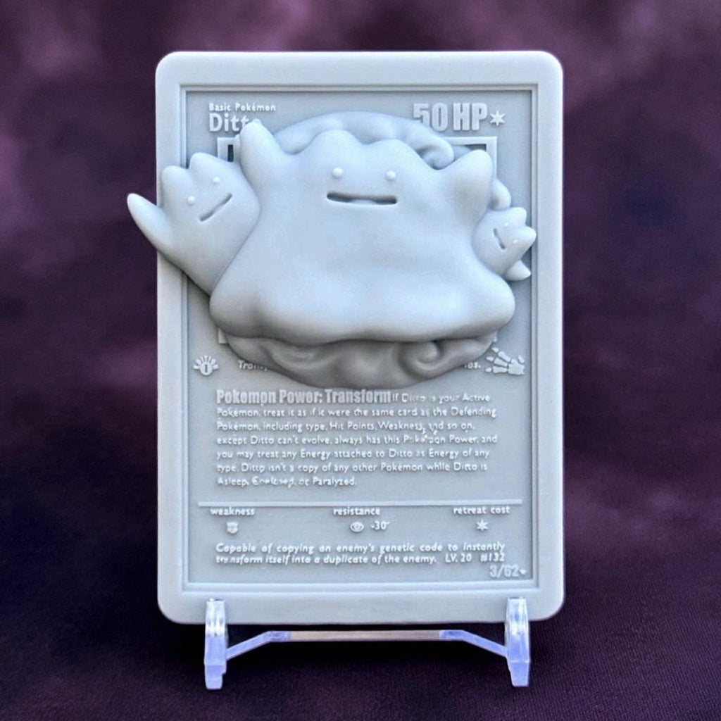 Ditto - 3D Printed Pokemon Card Wall Hanger | Fan Art | Pokemon TCG | Resin Model | ABC3D Models