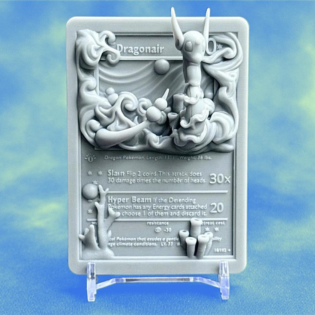 Dragonair - 3D Printed Pokemon Card Wall Hanger | Fan Art | Pokemon TCG | Resin Model | ABC3D Models