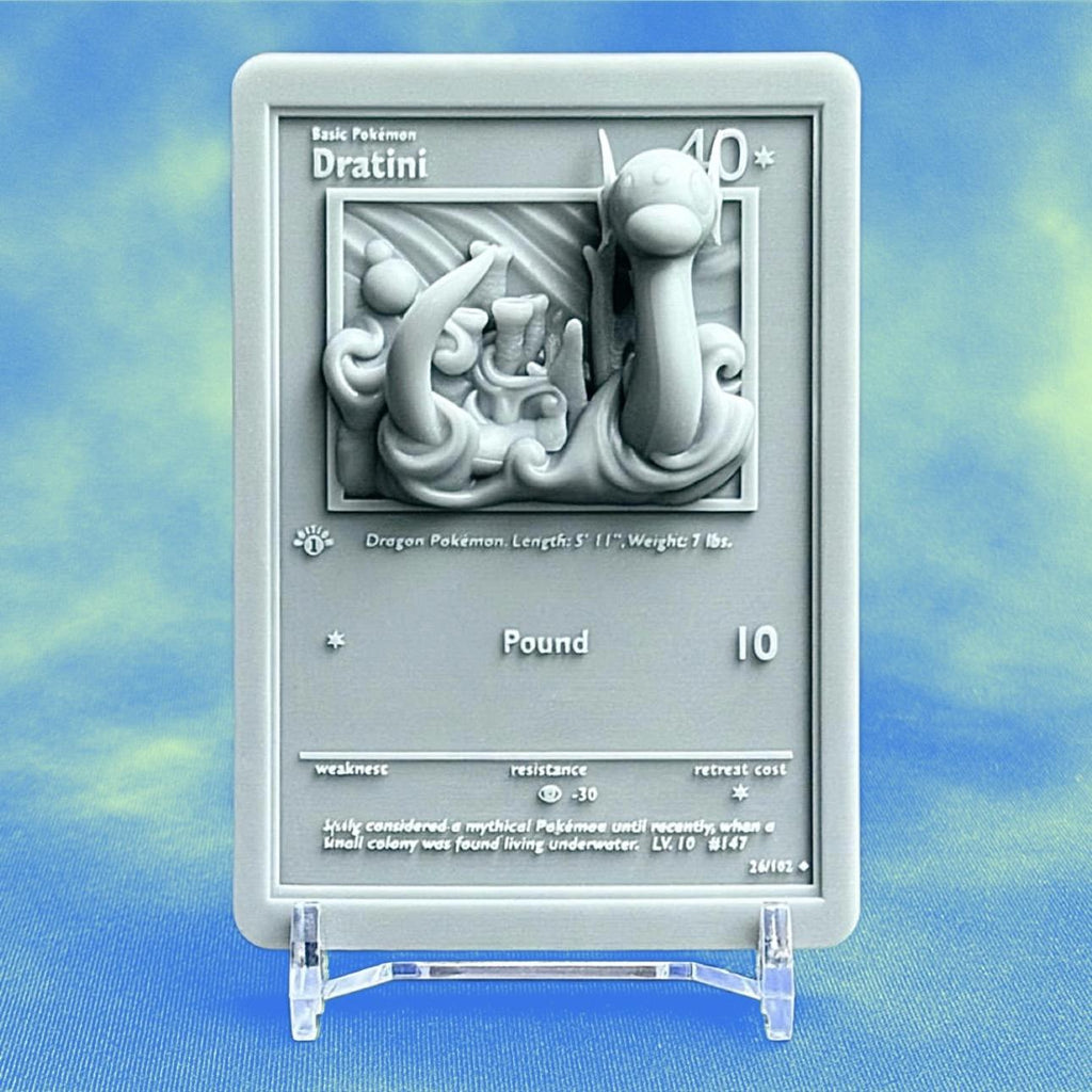 Dratini - 3D Printed Pokemon Card Wall Hanger | Fan Art | Pokemon TCG | Resin Model | ABC3D Models