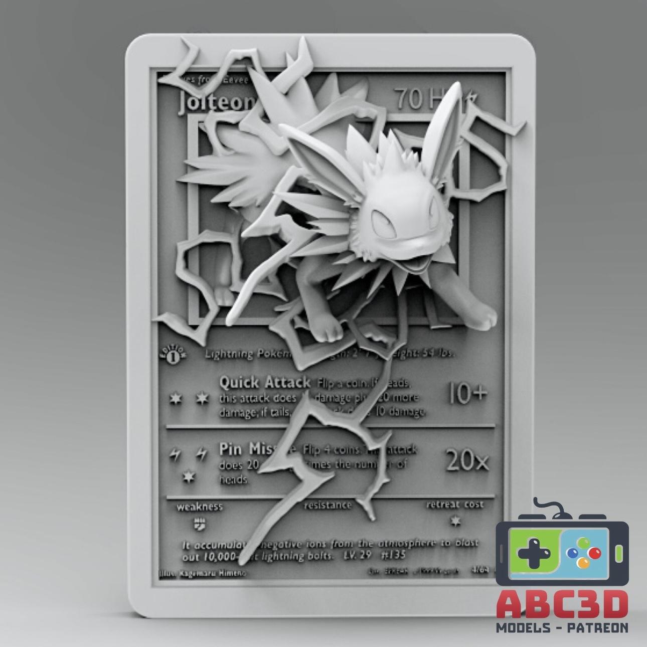 pokemon card wall art Giant Pokmon on canvas New expertly designed to hold 50 PSA graded sports and playing cards Jolteon - 3D Printed Pokemon