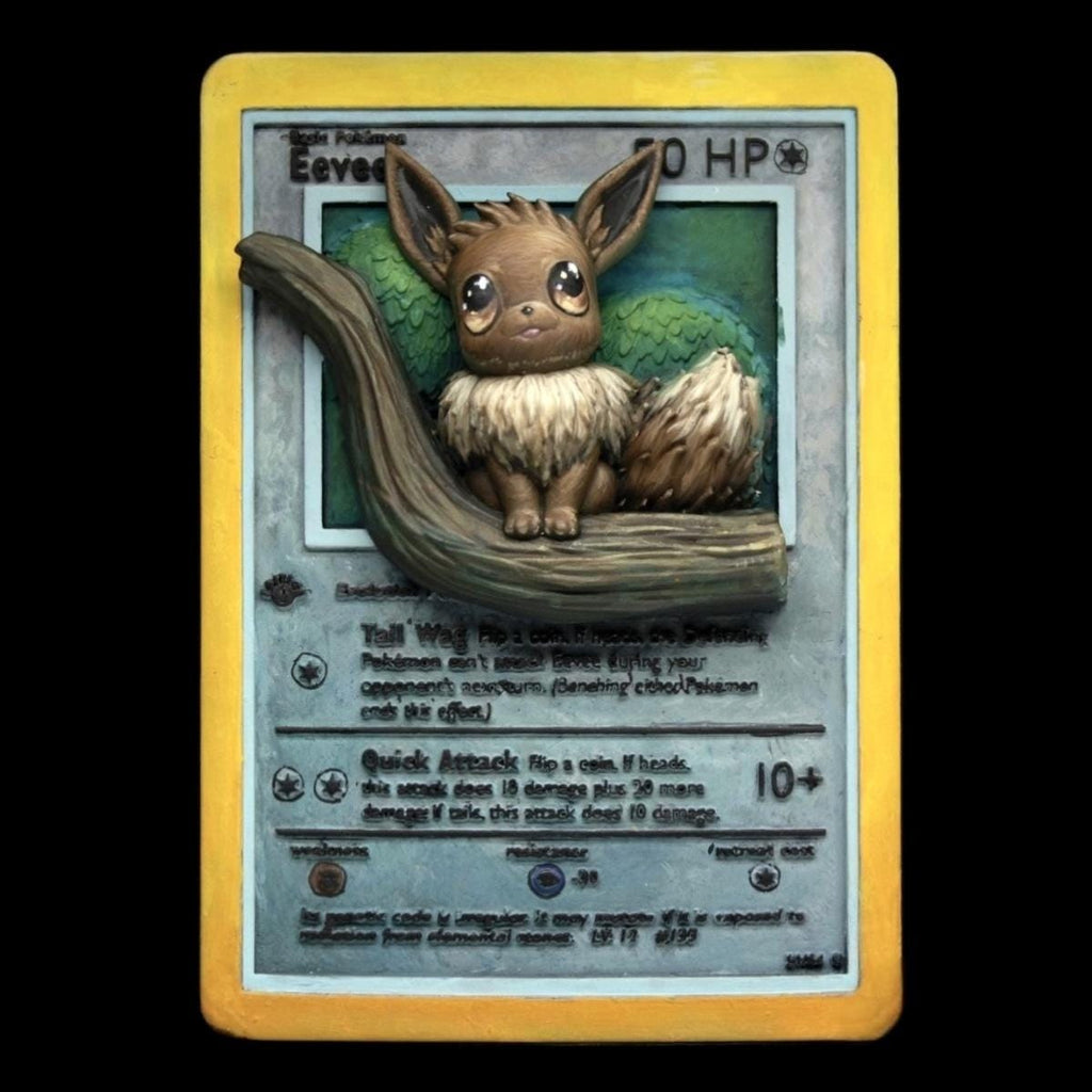 Eevee - 3D Printed Pokemon Card Wall Hanger | Fan Art | Pokemon TCG | Resin Model | ABC3D Models