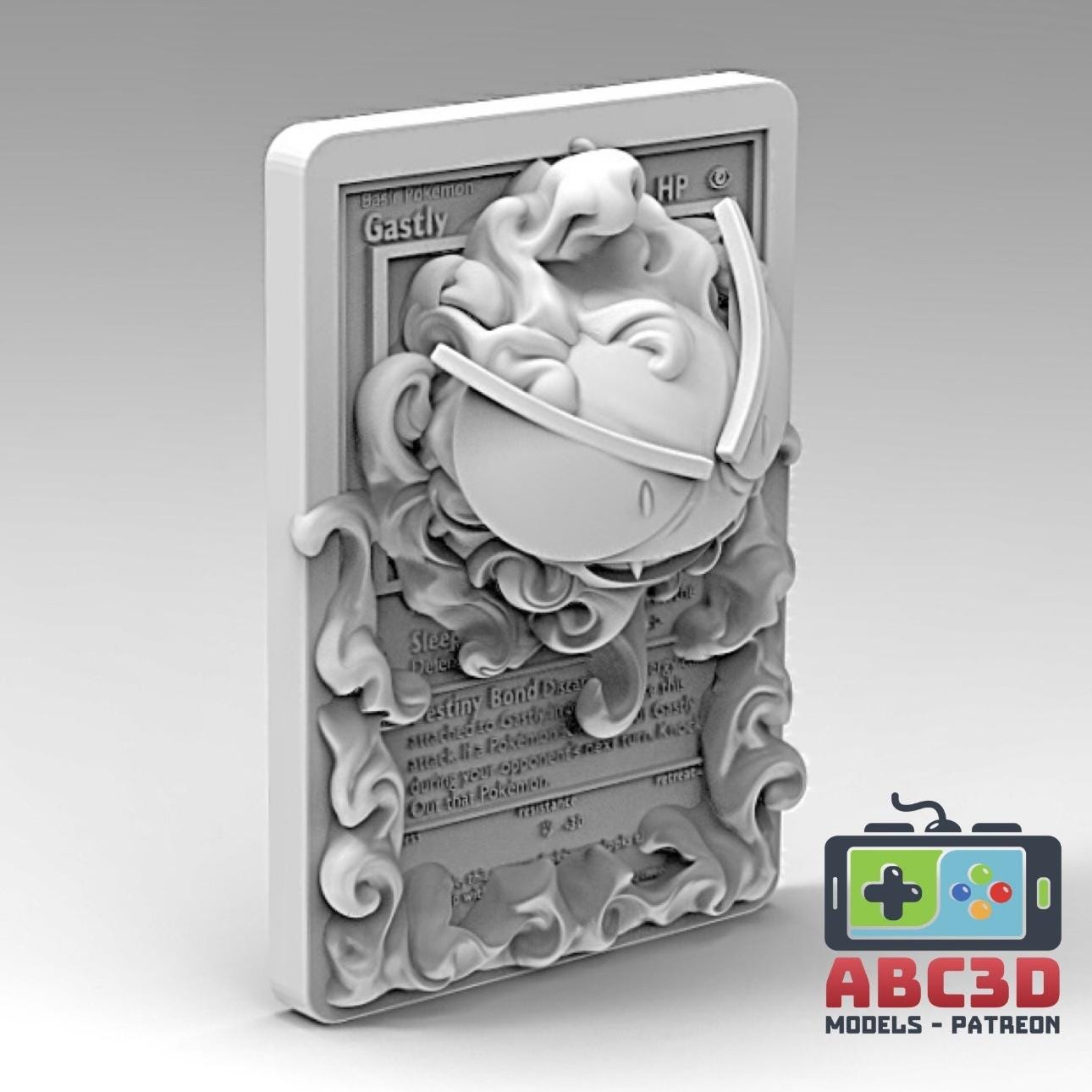 Gastly - 3D Printed Pokemon Card Wall Hanger | Fan Art | Pokemon TCG | Resin Model | ABC3D Models