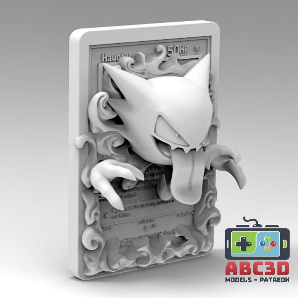 Haunter - 3D Printed Pokemon Card Wall Hanger | Fan Art | Pokemon TCG | Resin Model | ABC3D Models