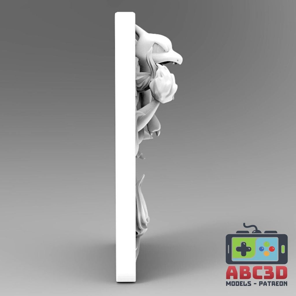 Charmeleon - 3D Printed Pokemon Card Wall Hanger | Fan Art | Pokemon TCG | Resin Model | ABC3D Models