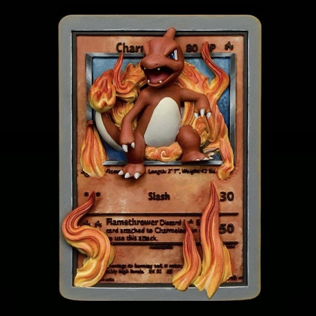 Charmeleon - 3D Printed Pokemon Card Wall Hanger | Fan Art | Pokemon TCG | Resin Model | ABC3D Models
