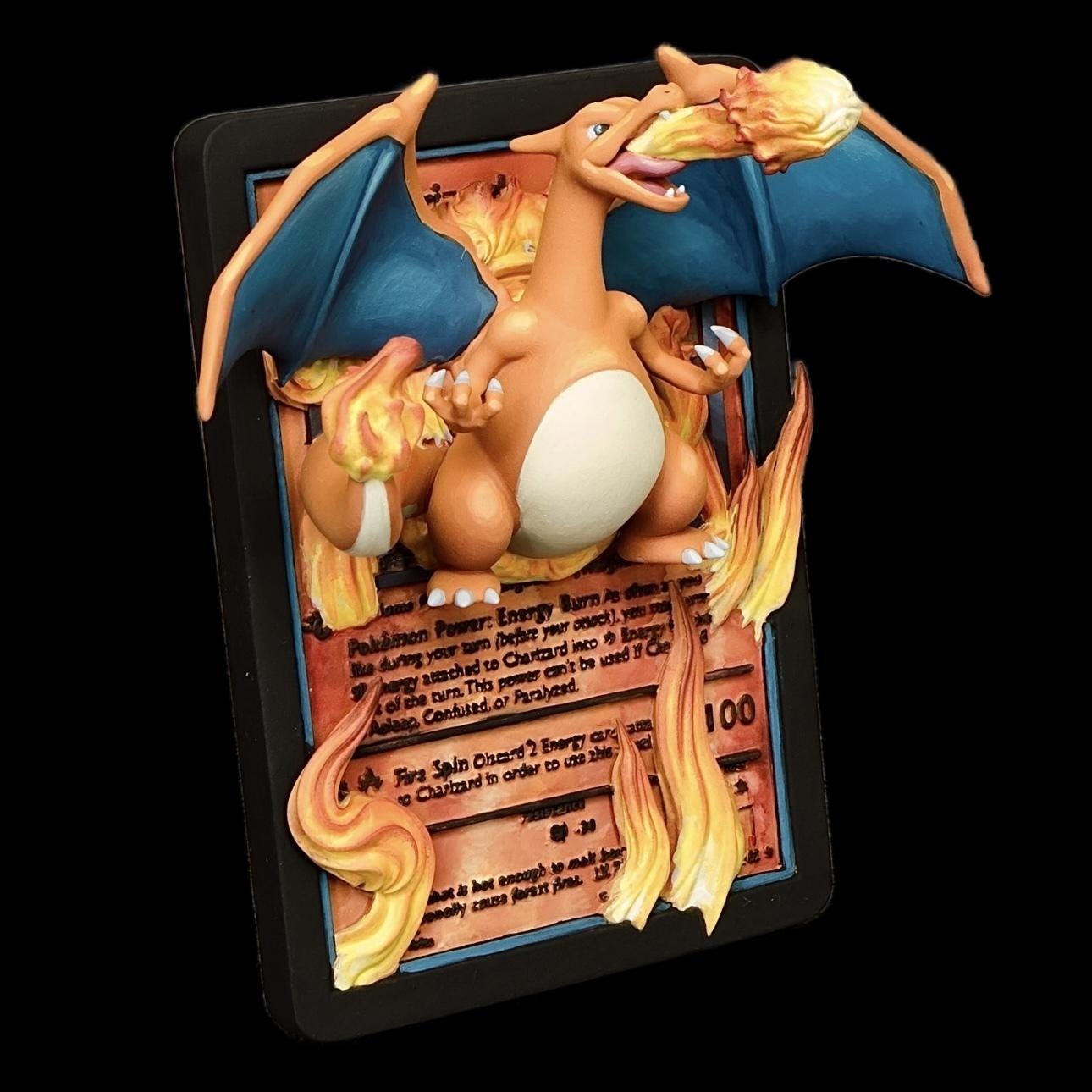 Charizard - 3D Printed Pokemon Card Wall Hanger | Fan Art | Pokemon TCG | Resin Model | ABC3D Models
