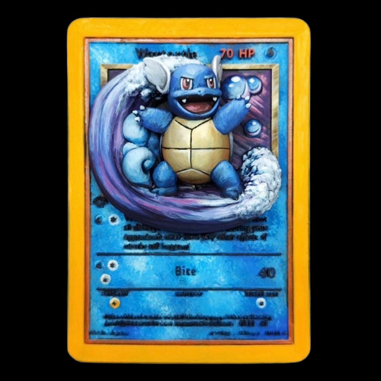Wartortle - 3D Printed Pokemon Card Wall Hanger | Fan Art | Pokemon TCG | Resin Model | ABC3D Models