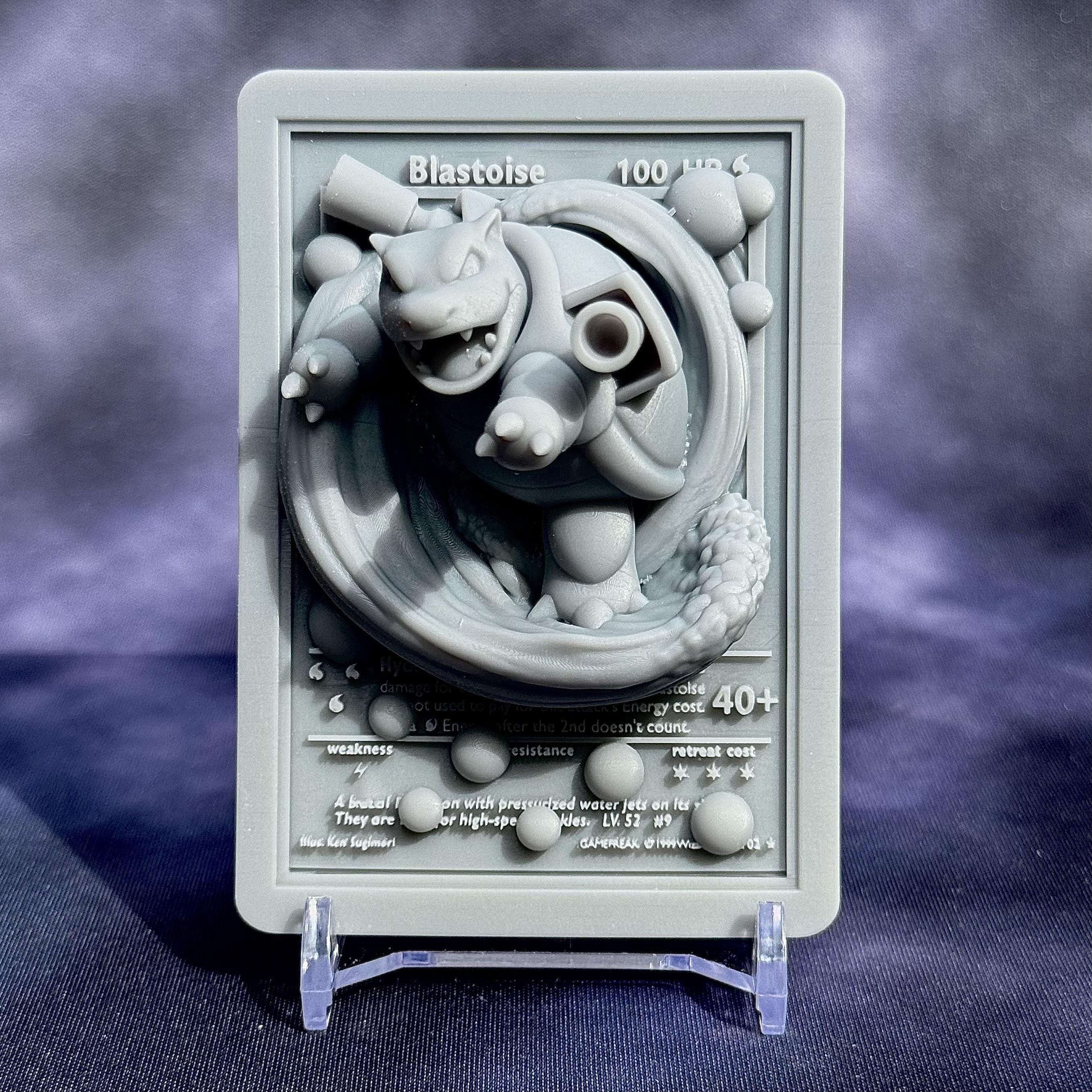 Blastoise - 3D Printed Pokemon Card Wall Hanger | Fan Art | Pokemon TCG | Resin Model | ABC3D Models