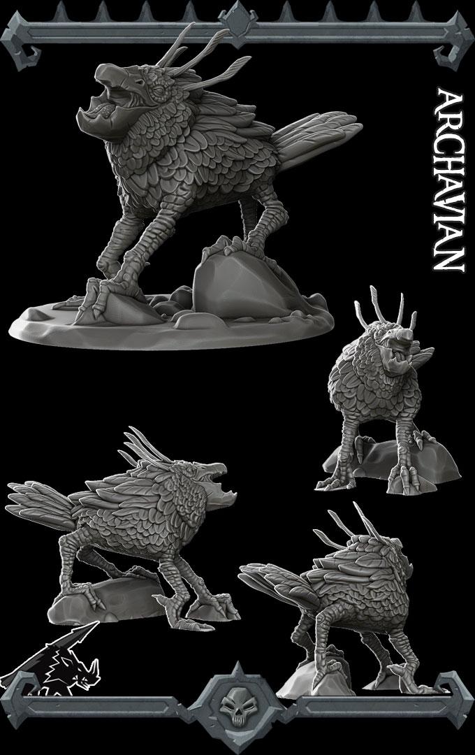Archavian | Fantastic Beasts Collection | Rocket Pig Games | Miniatures for tabletop games. 28mm to 32mm Resin for RPG, D&D, TTRPG