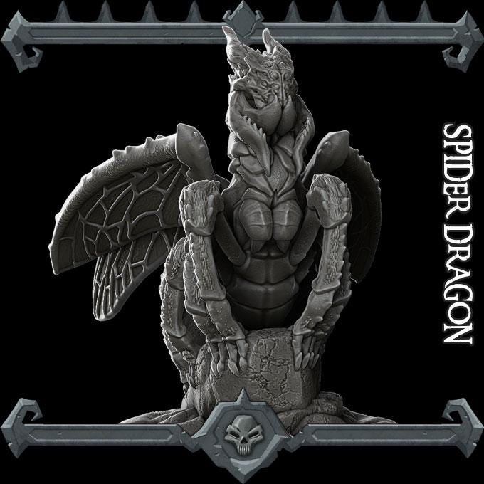 Spider Dragon | Fantastic Beasts Collection | Rocket Pig Games | Miniatures for tabletop games. 28mm to 32mm Resin for RPG, D&D, TTRPG