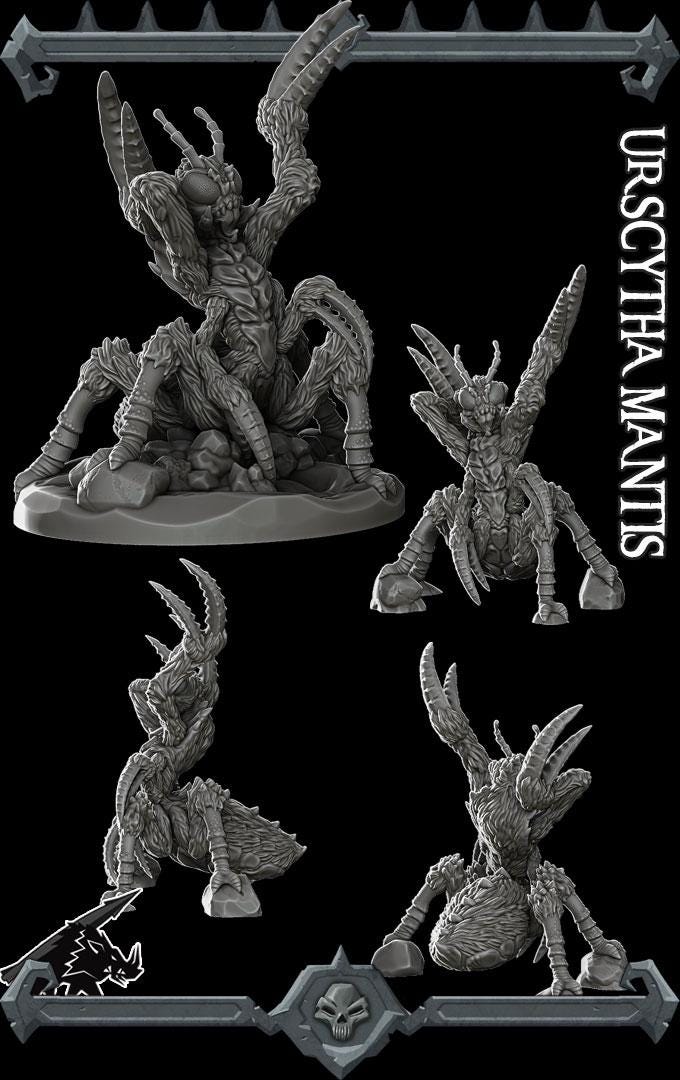 Urscytha Mantis | Fantastic Beasts Collection | Rocket Pig Games | Miniatures for tabletop games. 28mm to 32mm Resin for RPG, D&D, TTRPG