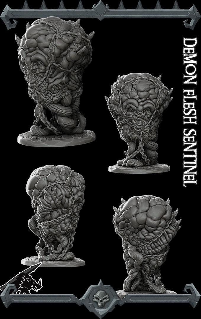 Demon Flesh Sentinel | Undead Collection | Rocket Pig Games | Miniatures for tabletop games. 28mm to 32mm Resin for RPG, D&D, TTRPG