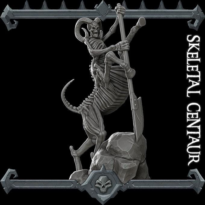 Skeletal Centaur | Undead Collection | Rocket Pig Games | Miniatures for tabletop games. 28mm to 32mm Resin for RPG, D&D, TTRPG