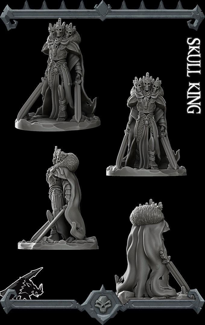 Skull King | Undead Collection | Rocket Pig Games | Miniatures for tabletop games. 28mm to 32mm Resin for RPG, D&D, TTRPG