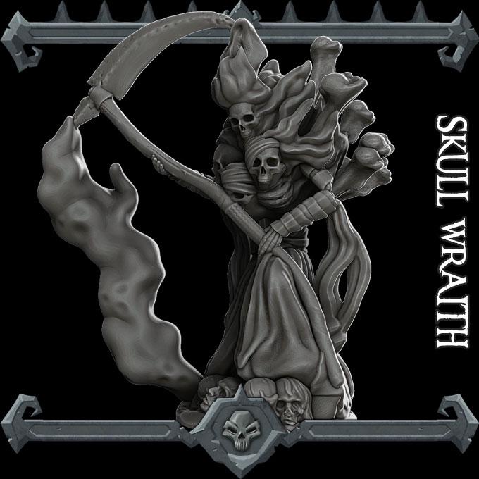 Skull Wraith | Undead Collection | Rocket Pig Games | Miniatures for tabletop games. 28mm to 32mm Resin for RPG, D&D, TTRPG