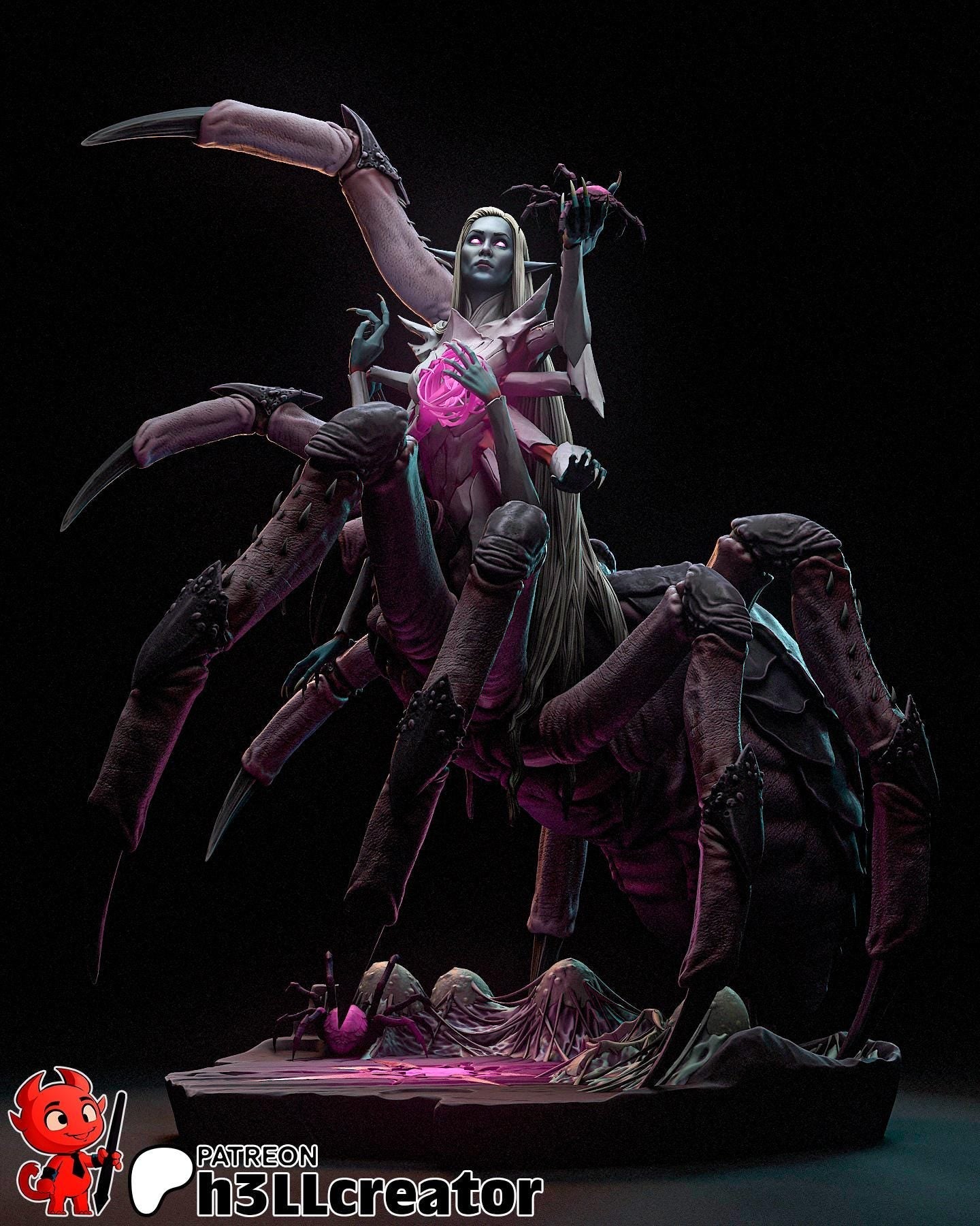 Lolth Miniature: Dungeons and Dragons Fan Art, 158mm DIY Model Kit