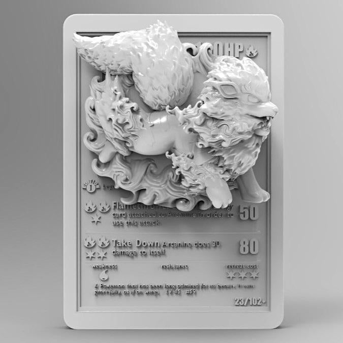 Arcanine - 3D Printed Pokemon Card Wall Hanger | Fan Art | Pokemon TCG | Resin Model | ABC3D Models