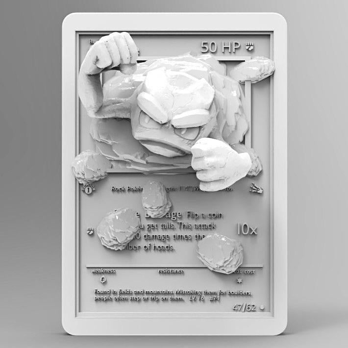 pokemon card 3d print Geodude - 3D Printed Pokemon Card Wall Hanger | Fan Art