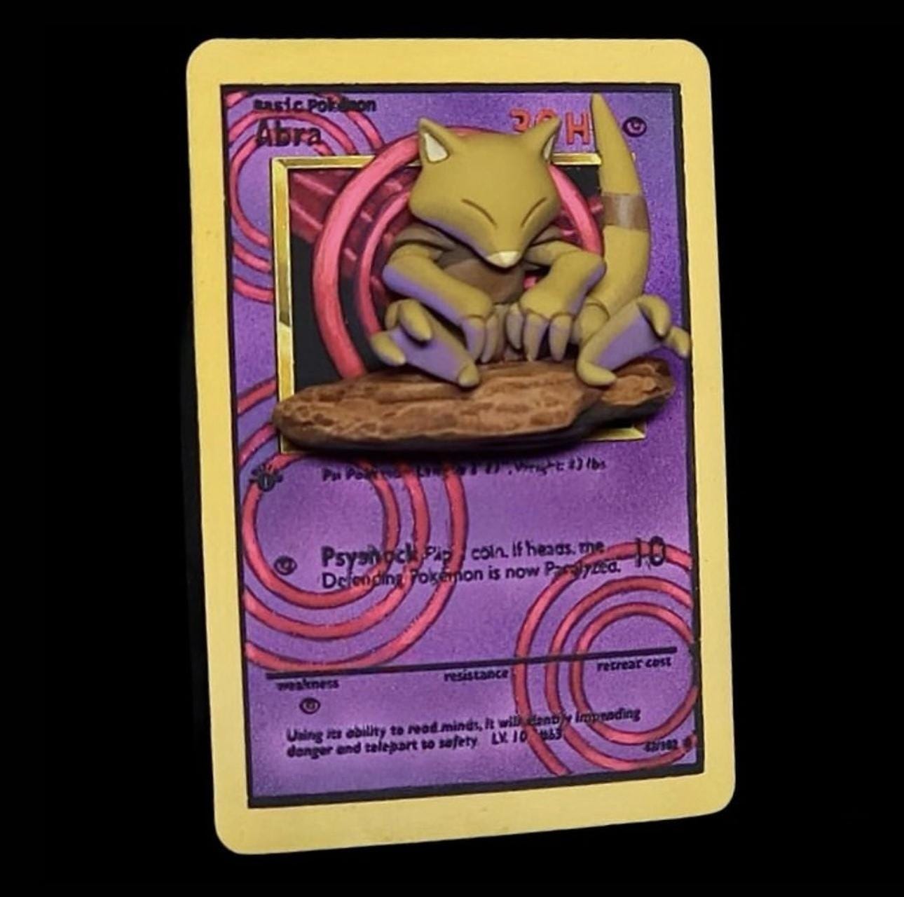 pokemon card abra Abra - 3D Printed Pokemon Card Wall Hanger | Fan Art | Pokemon TCG