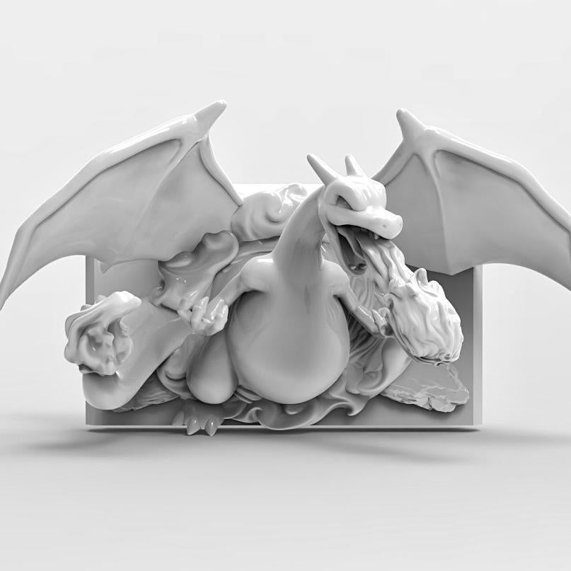 Charizard Fire Red- 3D Printed Pokemon Game Boy Advanced Cartridge Wall Hanger | Fan Art | Pokemon TCG | Resin Model | ABC3D Models