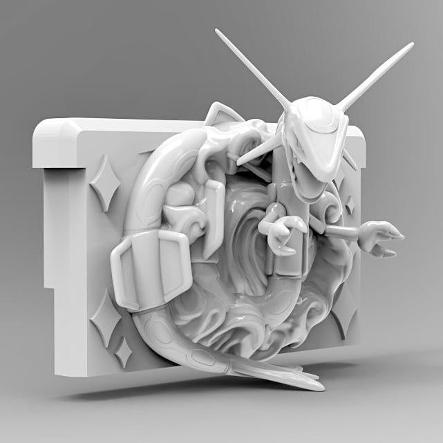 Rayquaza Emerald - 3D Printed Pokemon Game Boy Advanced Cartridge Wall Hanger | Fan Art | Pokemon TCG | Resin Model | ABC3D Models