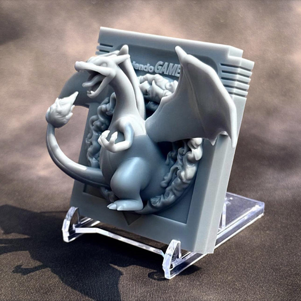 Charizard Red - 3D Printed Pokemon Game Boy Cartridge Wall Hanger | Fan Art | Pokemon TCG | Resin Model | ABC3D Models