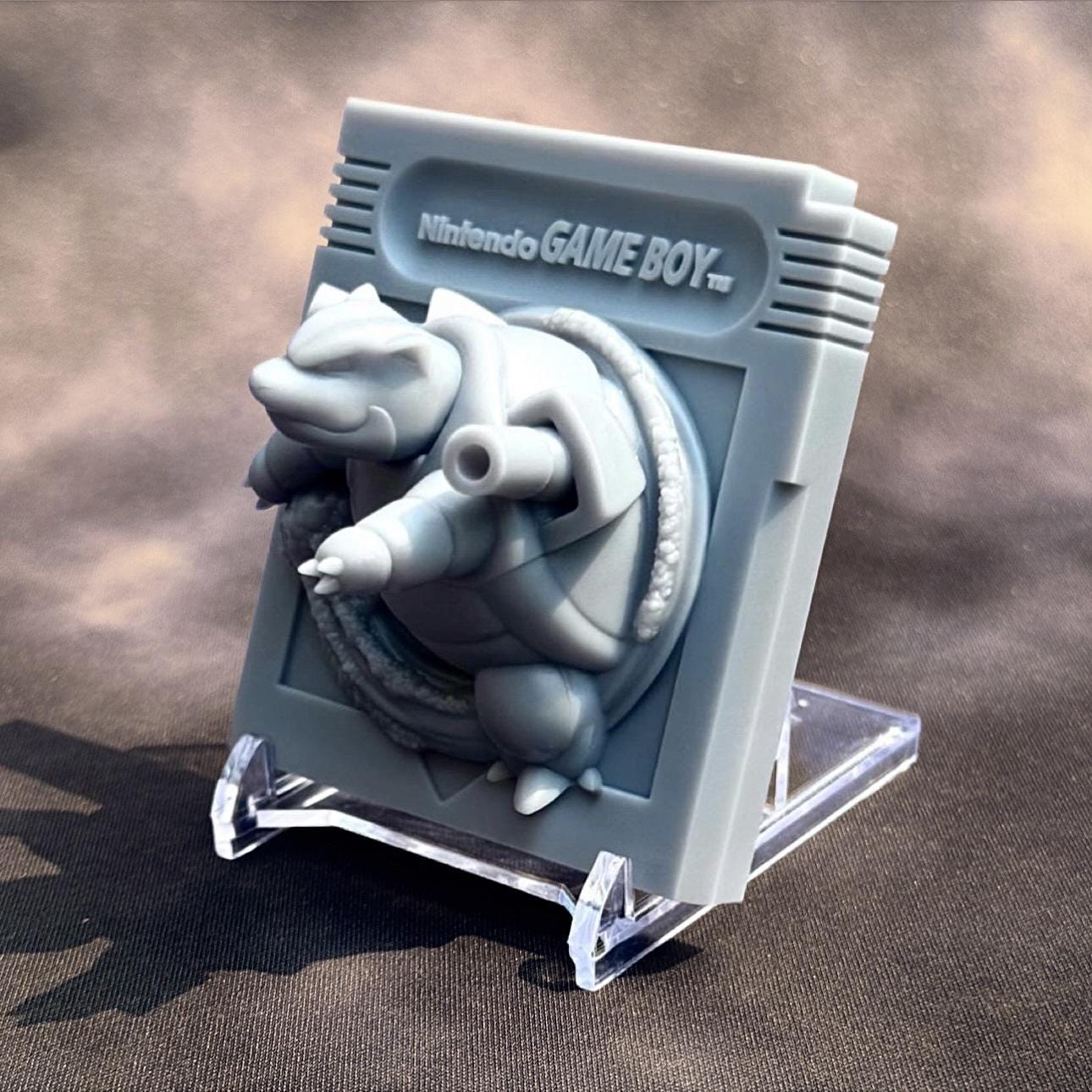 Blastoise Blue - 3D Printed Pokemon Game Boy Cartridge Wall Hanger | Fan Art | Pokemon TCG | Resin Model | ABC3D Models
