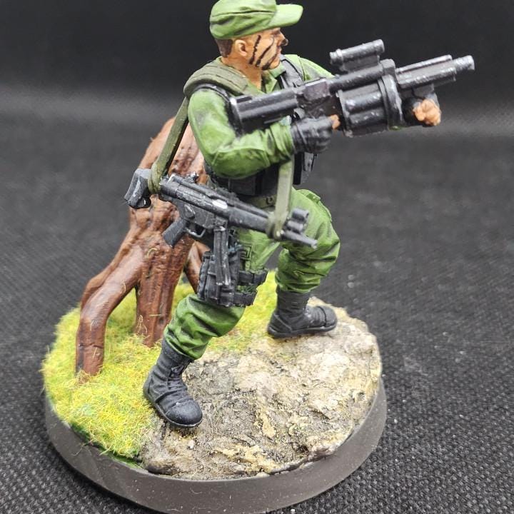 Human Colonial Anti Hunter Pacho Magalona | Skull Hunters | PAPSIKELS | 3D Printed Miniature |  32mm Miniatures