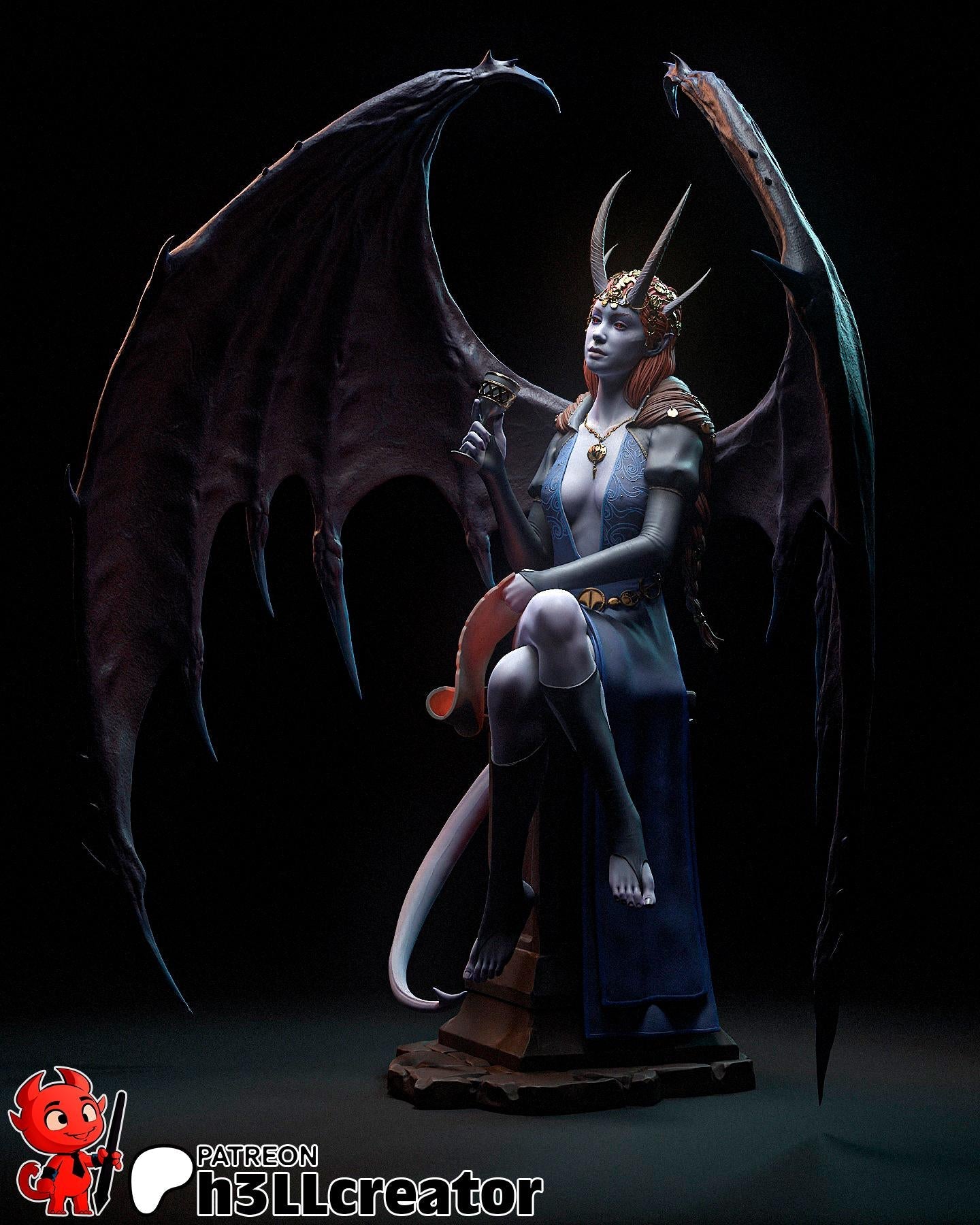 Mizora from Baldur's Gate 3 (fan art) | Miniature scale 1:15 | h3LL Creator | DIY Model Kit