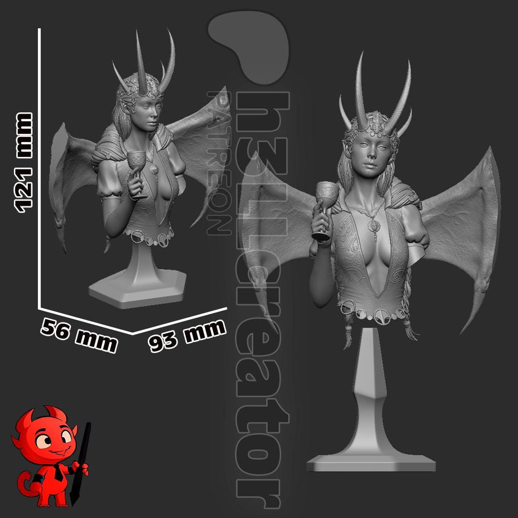 Mizora from Baldur's Gate 3 (fan art) | Miniature scale 1:15 | h3LL Creator | DIY Model Kit