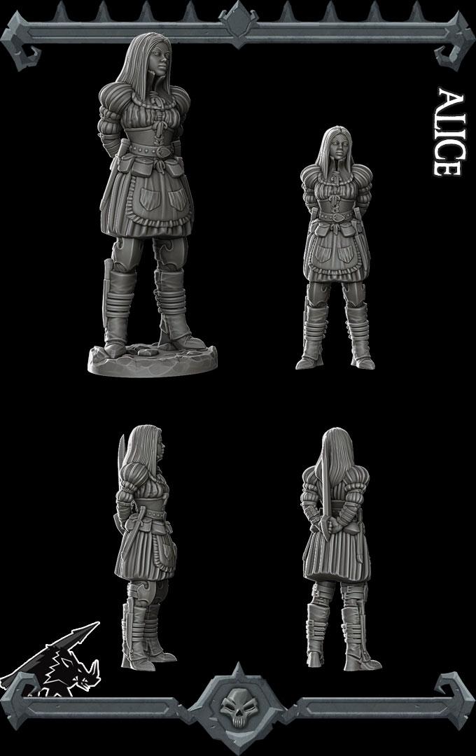 Alice - Barbarian Goliath | Bonus | Rocket Pig Games | Miniatures for tabletop games. 28mm to 32mm Resin for RPG, D&D, Dungeons and Dragons
