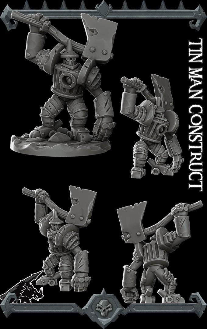 The Tin Man Construct | Bonus | Rocket Pig Games | Miniatures for tabletop games. 28mm to 32mm Resin for RPG, D&D, Dungeons and Dragons