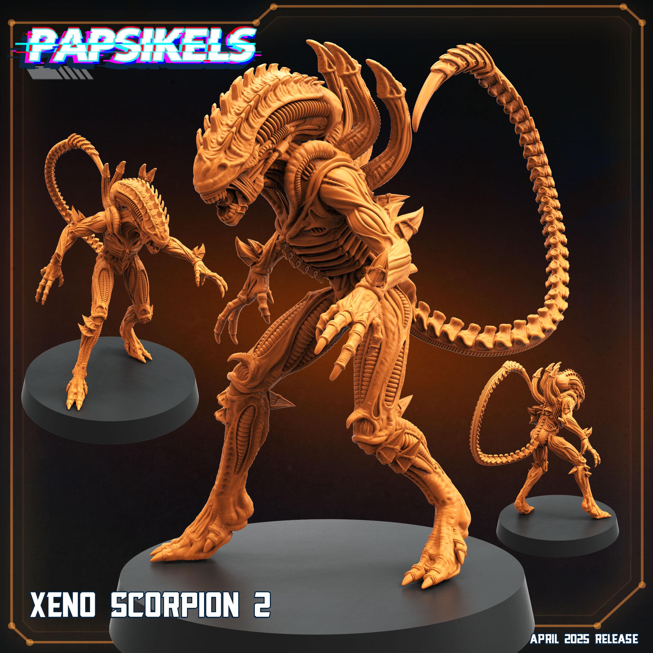 Aliens Vs Humans - Star Conflict - IXeno Scorpions Set - Papsikels, 32mm Mini for TTRPG Gaming, Alien RPG