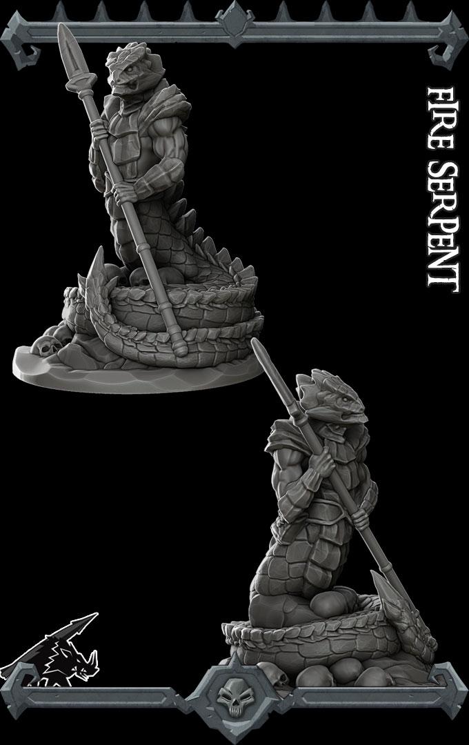 Fire Serpent | Bonus | Rocket Pig Games | Miniatures for tabletop games. 28mm to 32mm Resin Figures for RPG, D&D, Dungeons and Dragons