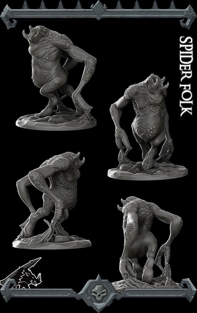 Spider Folk | Bonus | Rocket Pig Games | Miniatures for tabletop games. 28mm to 32mm Resin for RPG, D&D, Dungeons and Dragons